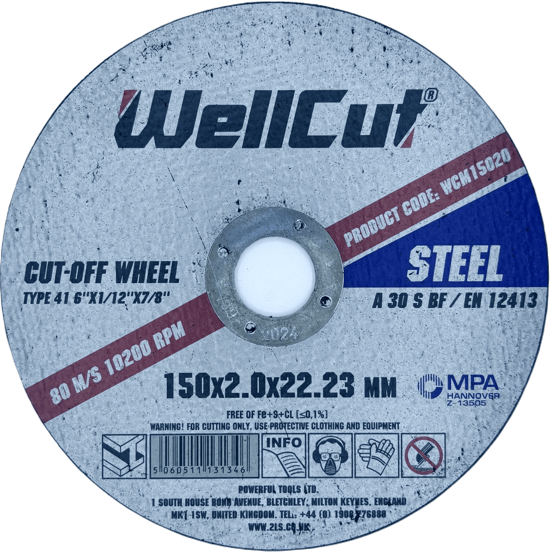 Круг відрізний WellCut 150x2.0x22.23 мм, по металу